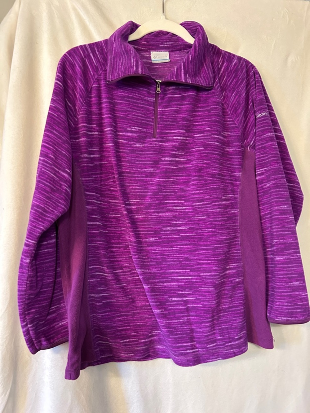 Columbia Purple Heathered Quarter-Zip Fleece Pullover
